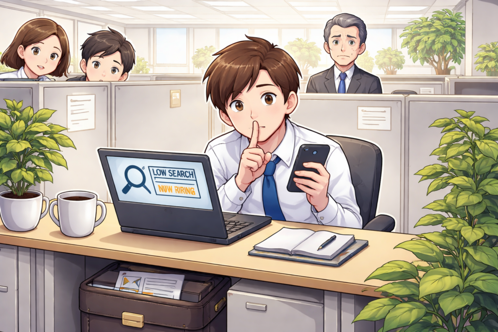 隠れて転職活動する人